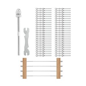 VEVOR 51er-Pack Kabelgeländer-Pressgewinde mit Gewindebolzen und 1/8-Zoll-Endstück