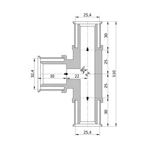 Wavin Tigris K5 T-Stück reduziert, 25mm x 32mm x 25mm