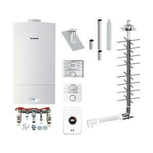 Bosch Junkers Gas-Brennwert-Kombitherme Cerapur ZWB 28-5 C 23, 28 kW CW 100 ohne Anschlüsse Dachdurchführung 2,3 m Abgas