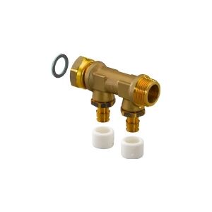 UPONOR Aqua PLUS fordelerrør med omløber Q&E NKB DR 3/4MT/SN 2X15 C/C35 mm