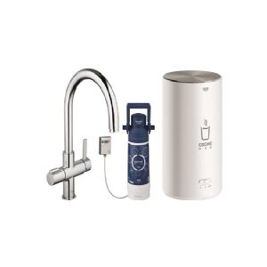 GROHE Red II Basic Duo køkkenarmatur med kogende vand 4 l-kedel C-tud, krom