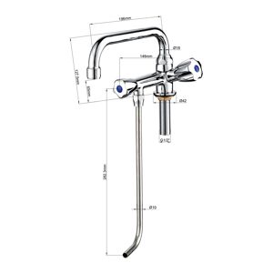 GGM GASTRO - Simple trou mixer avec 1 & 1 tuyau interne de vidage robinet pivotant