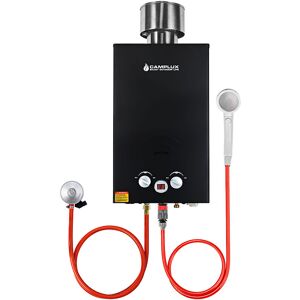 Camplux - BW264BC-DE Chauffe-eau Instantané à Gaz 10 Litres, 50 mbar Douche à Gaz Tankless avec Bouchon Anti-pluie en Acier Inoxydable, Gaz Propane/Butane pour Camping, Cheval à Laver, a+ - Publicité