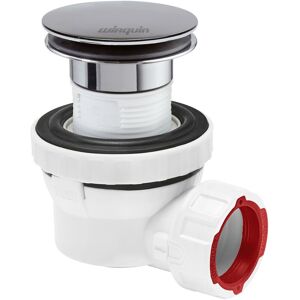 - Ensemble bonde et siphon ultra compact Quick-Clac pour lavabo Nano 6.7 , blanc et chromé - blanc et chromé