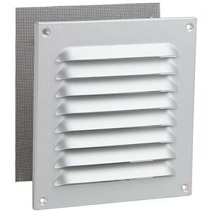 Grille d'aération intempéries en alu, anodisée - 300x300 mm avec moustiquaire, vis et chevilles