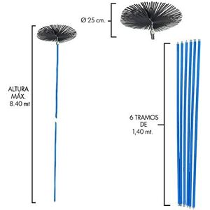 Deshollinador Cepillo Kit Chimeneas 8,4 metros x 250 mm, Diametro,