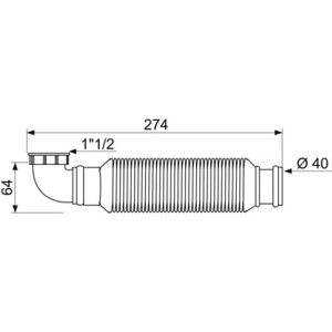 - Siphon flexible d'évier senzo sans garde d'eau à membrane D40 Pro