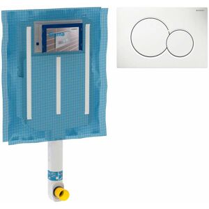 Geberit Réservoir à encastrer Geberit Sigma 8 pour WC au sol + plaque Sigma 01