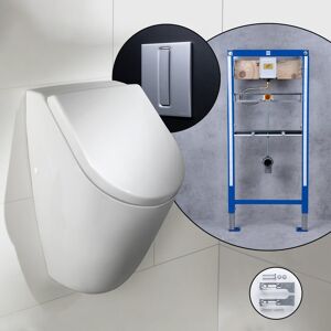 Villeroy & Boch Subway Pack Urinoir, alimentation arrière, avec bâti-support neeos, 751301RW+90668+16090CM,