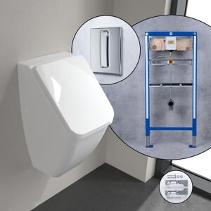 Villeroy & Boch Venticello Pack Urinoir DirectFlush, alimentation arrière, avec bâti-support neeos,, 5504R101+90668+16090CR,