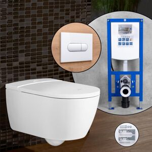 Villeroy & Boch ViClean-I 100 Pack complet WC lavant et bâti-support neeos,, V0E100R1+16604WH#SET,