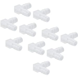 Walfront Raccord Tuyau 8mm, 10 Pièces en Plastique Coude Tuyau Barbe 90 Degrés Coude L Raccord, égal Barbelé Joint épisseur Mender Adaptateur Union Adaptateur(8mm) - Publicité