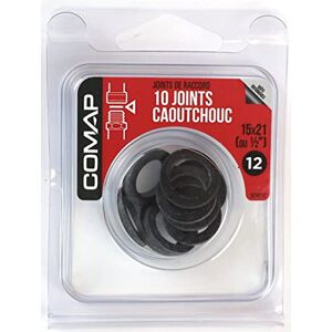 Comap Lot de 10 Joints caoutchouc d'étanchéite pour eau chaude et eau froide sanitaire 15x21 Joints pour raccord S279112 - Publicité