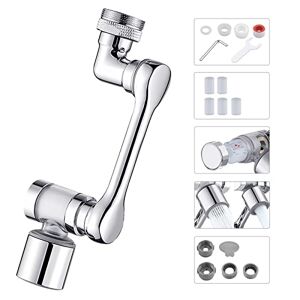 Embout de robinet pivotant, 1080 degrés rotatif pour robinets, mousseur de  robinet, régulateur de jet, rallonge de robinet pour robinets, cuisine 