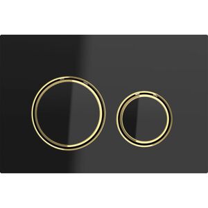 Geberit Sigma 21 115652SJ1 Plaque / bouton noir, bague en laiton, pour rinçage 2-Megen