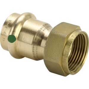 Viega Raccord à vis Sanpress 265700 28 mm x G 2000 2000 / 4, bronze ou bronze silicium, joint plat, SC-Contur