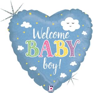 Grabo Ballon Coeur Welcome Baby Boy 45cm