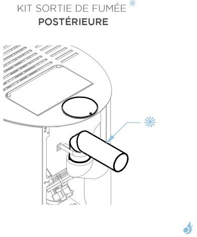 Kit raccordement sortie de fumée arrière pour poêle à granulés Anselmo Cola