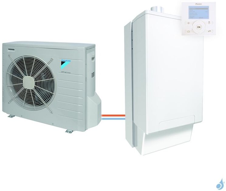 Daikin PAC DAIKIN Altherma R Chaud seul Hybrid gaz R-410A taille 8 + Chaudière taille 33 EVLQ08CV3 + EHYHBH08AV32 7kW A++