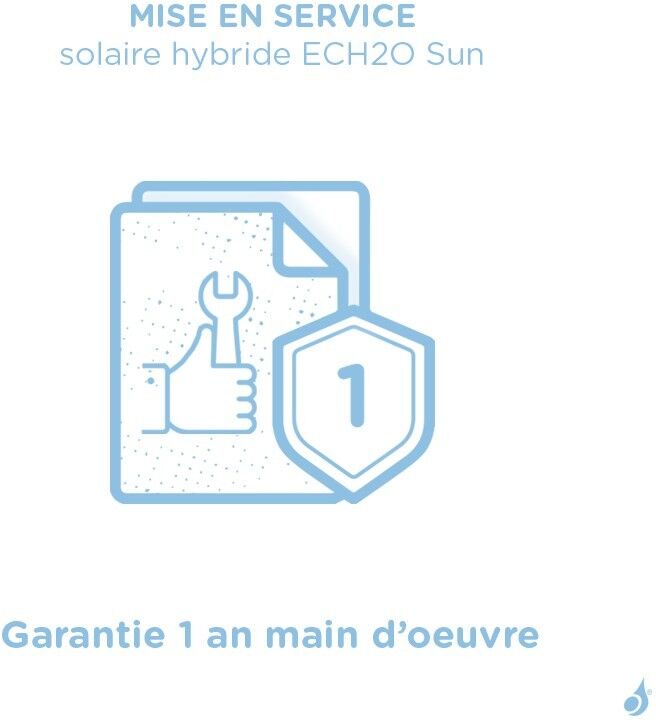 Daikin Mise en service combinée solaire hybride Daikin France ECH2O Sun - Garantie 1 an main d’oeuvre