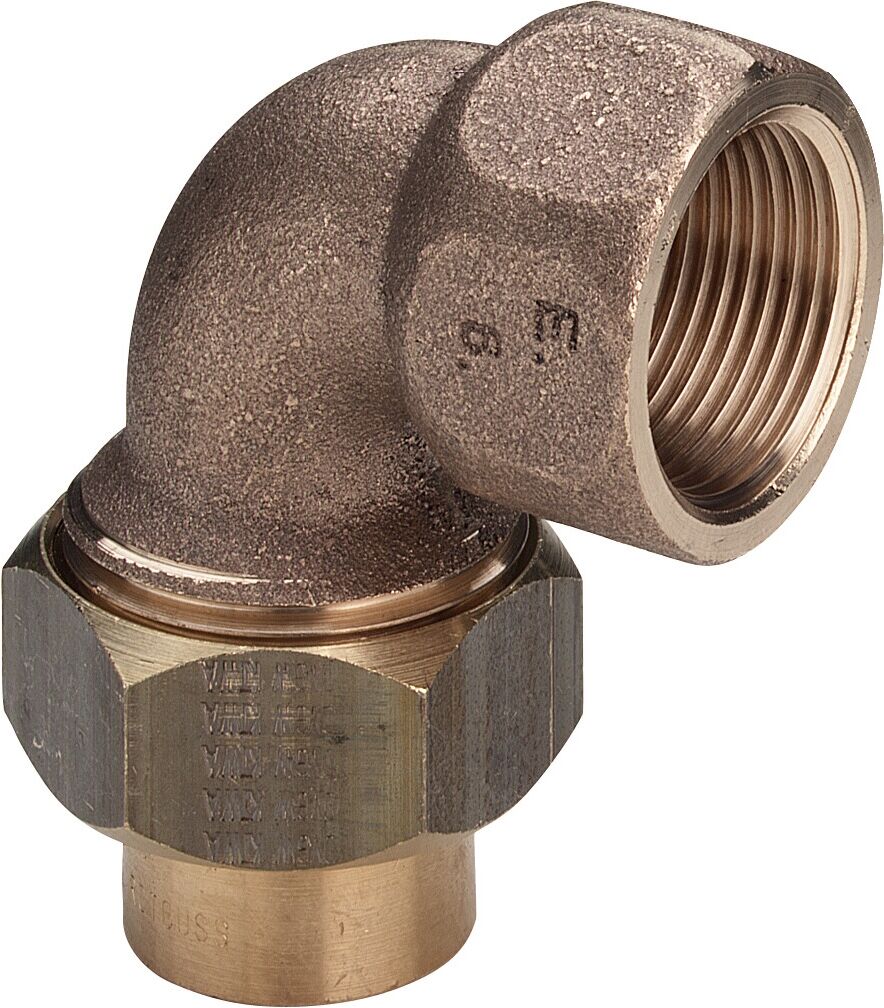 Raccord coudé Viega 107338 22 mm x Rp 3/4, 90 degrés, bronze, joint conique, coudé