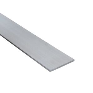 STANDERS Profilo piatto  in alluminio grezzo argento opaco L1m L50xSp3xH0 mm