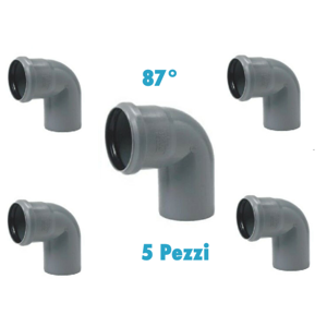 Redi Curve 87° (5 PEZZI) polipropilene diametro 40 mm Innesto