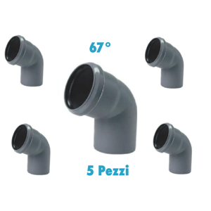 Redi Curve 67° (5 PEZZI) polipropilene diametro 40 mm Innesto