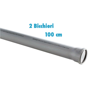 Redi Tubo polipropilene 100 cm 2 bicchieri ad innesto diametro 40 mm