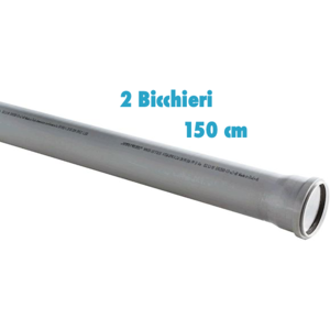 Redi Tubo polipropilene 150 cm 2 bicchieri ad innesto diametro 40 mm