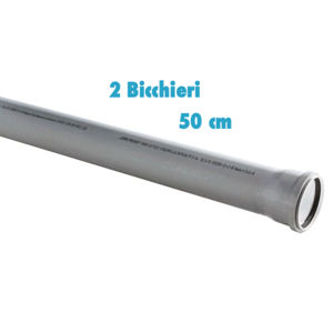 Redi Tubo polipropilene 50 cm 2 Bicchieri ad innesto diametro 40 mm