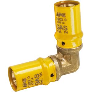 Ape Raccorderie GOMITO PRESSFIT APE Ø 20x20 mm PER TUBO MULTISTRATO GAS