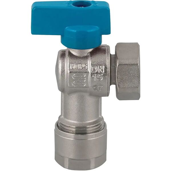 enolgas valvola acqua a squadra  girello 3/4'' x Ø 20 mm attacco multistrato leva blu