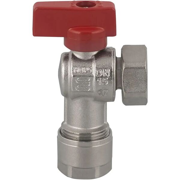 enolgas valvola acqua a squadra  girello 3/4'' x Ø 20 mm attacco multistrato leva rossa