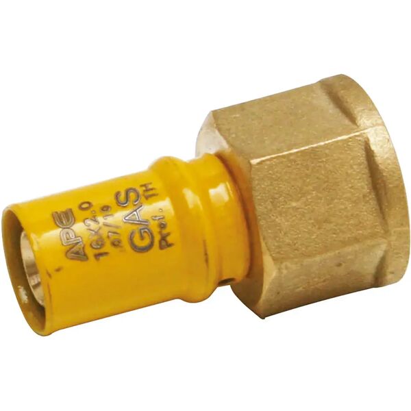 ape raccorderie raccordo dritto pressfit ape f 1/2'' x Ø 16 mm per tubo multistrato gas