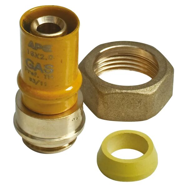 ape raccorderie raccordo dritto con girello pressfit ape f 3/4'' x Ø 20 mm per tubo multistrato gas