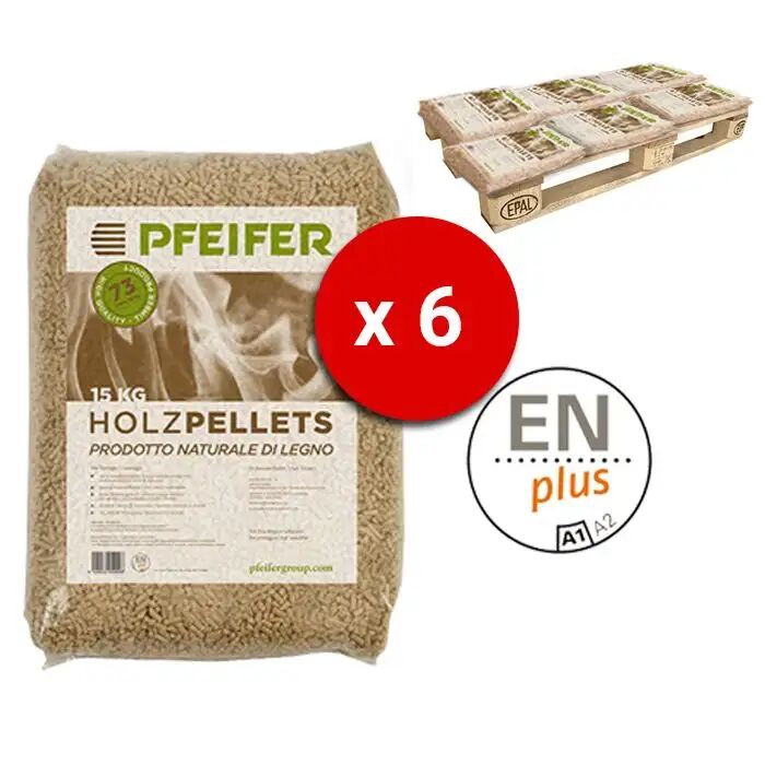 Pedana Pellet Pfeifer Holzpellets Bancali Da 6 Sacchi Abete 15 Kg Al Pezzo Certificato Enplus Prodotto Naturale Di Legno