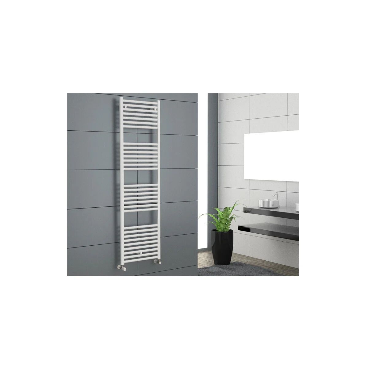 Termoarredo Bagno Cordivari Lisa 22 H1160 L450 Interasse 400 Mm Bianco (LISA22 H1160xL450x400INT)