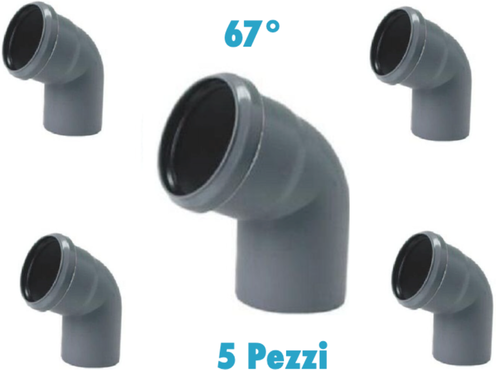 Redi Curve 67° (5 PEZZI) polipropilene diametro 40 mm Innesto