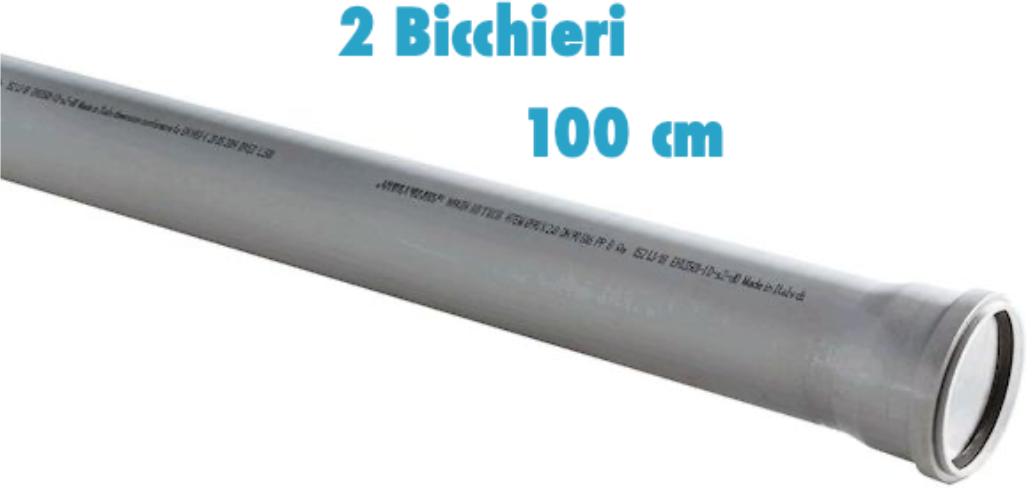 Redi Tubo polipropilene 100 cm 2 bicchieri ad innesto diametro 40 mm