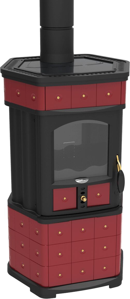 Stufa Legna Lincar Monellina 7,7 Kw Bordeaux