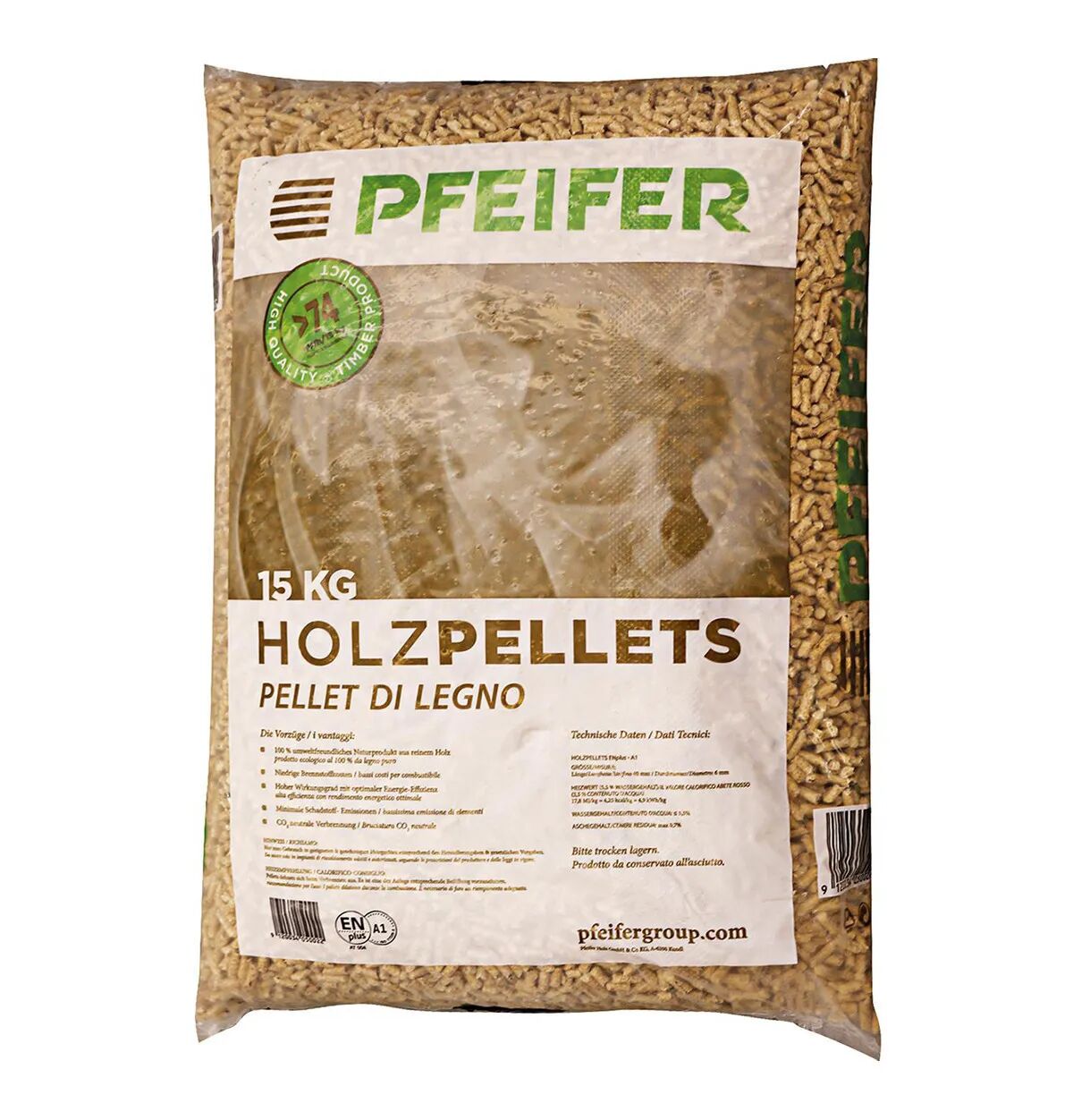 Pellet Pfeifer 100% Abete 15 Kg Provenienza Aus Certificazione En Plus A1