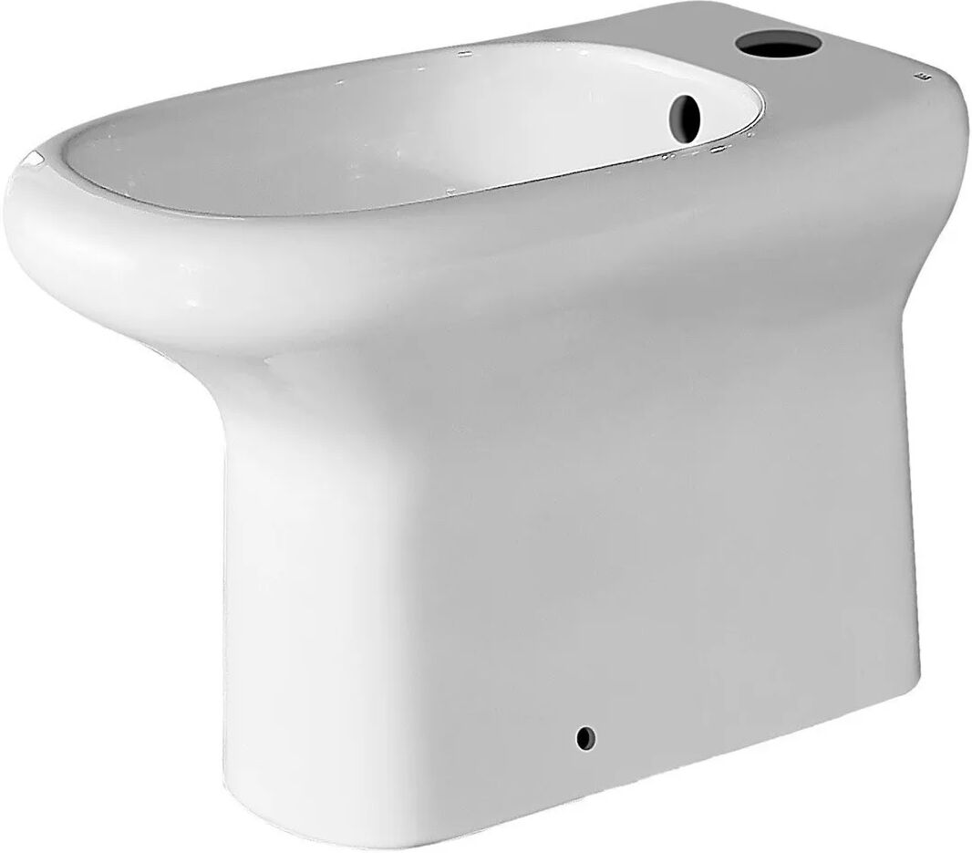 Bidet Serie Coral Filo Muro A Terra In Ceramica Bianca