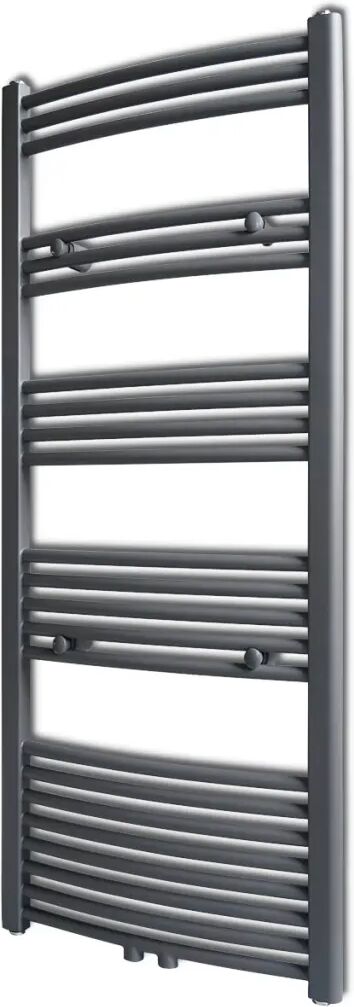 vidaXL Radiator/handdoekenrek gebogen 600x1424 mm grijs