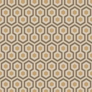 Cole & Son Hicks' Hexagon behang gold & taupe