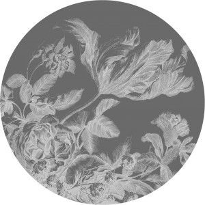 KEK Amsterdam Engraved Flowers zwart-wit behangcirkel 190 II
