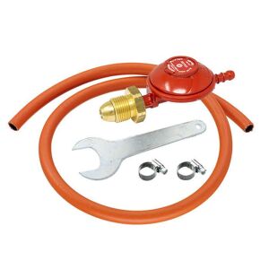 Calor 37mbar Propane Screw-On Gas Regulator, Spanner,1m Hose/Clips Kit