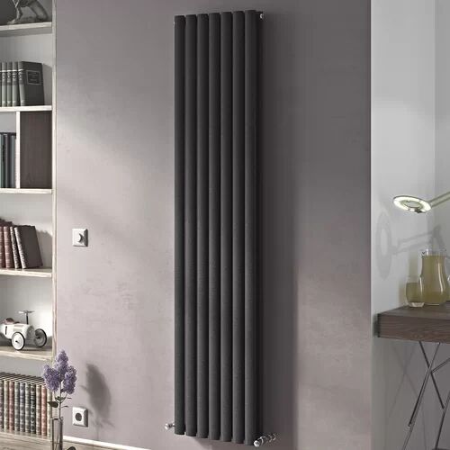 Belfry Heating Angela Vertical Double Panel Radiator Belfry Heating Radiator Colour: Anthracite, Size: 180 cm H x 59 cm W x 10.2 cm D  - Size: 150cm H x 41cm W x 10.2cm D