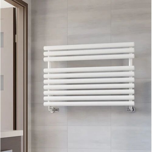 Terma Rolo Towel Horizontal Straight Towel Rail Terma Finish: White  - Size: 84 cm H x 40 cm W x 8.3 cm D