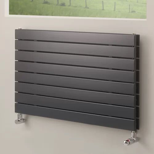 Belfry Heating Andrew Horizontal Double Panel Radiator Belfry Heating Size: 44.5 cm H x 180 cm W x 8.6 cm D, Finish: Anthracite  - Size: 105cm H x 150cm W x 0.02cm D